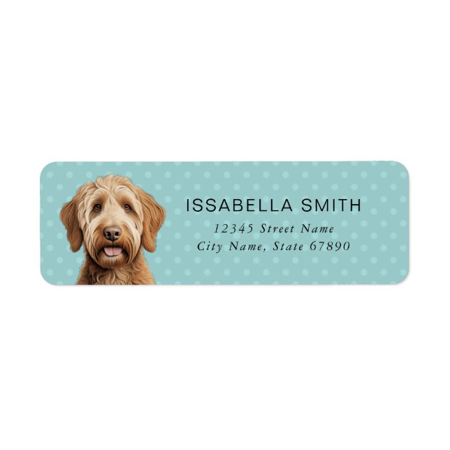 Étiquette de l'adresse de retour Labradoodle (Devant)