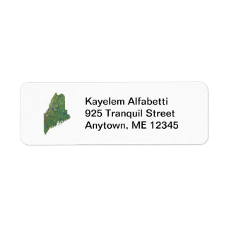 Étiquette de l'adresse de retour Maine Map