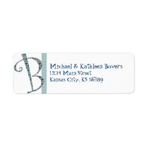 Étiquette de l'adresse de retour monogramme