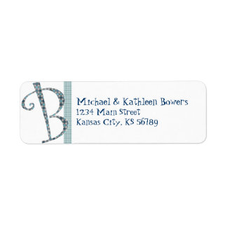 Étiquette de l'adresse de retour monogramme
