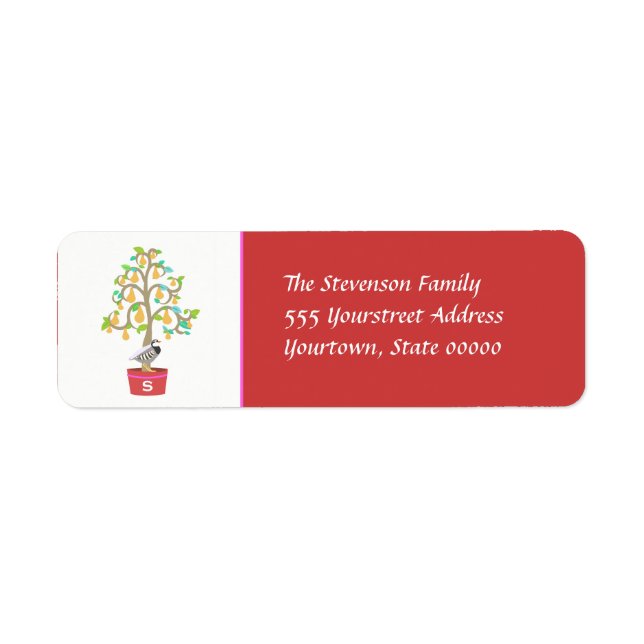 Étiquette de l'adresse de retour monogramme de la  (Devant)