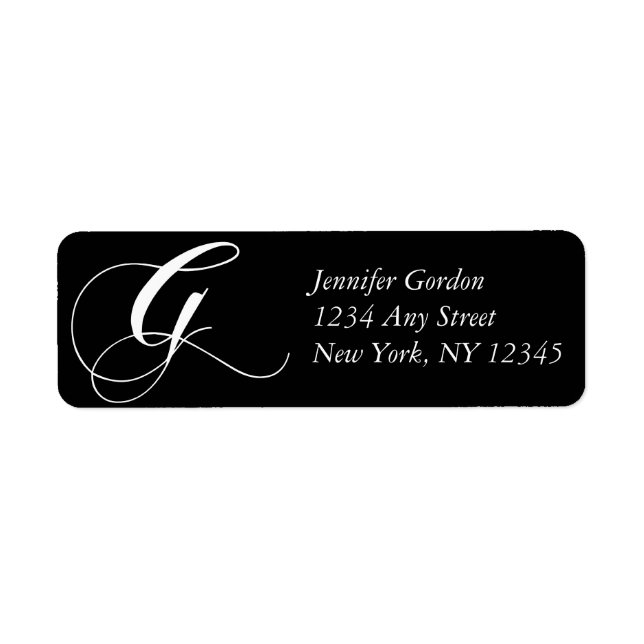 Étiquette de l'adresse de retour Monogramme G (Devant)