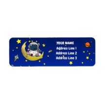 Étiquette de l'adresse de retour Moon Adventure