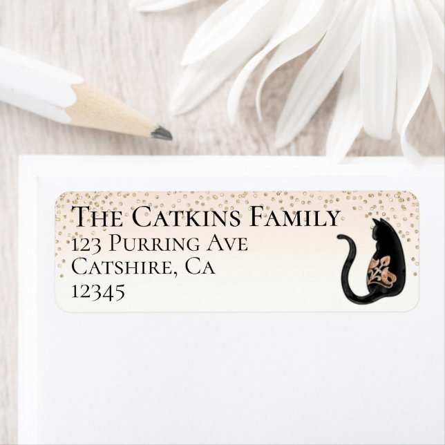 Étiquette de l'adresse de retour noire (En situation)