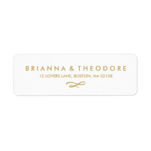 Étiquette de l'adresse de retour or lettres main c