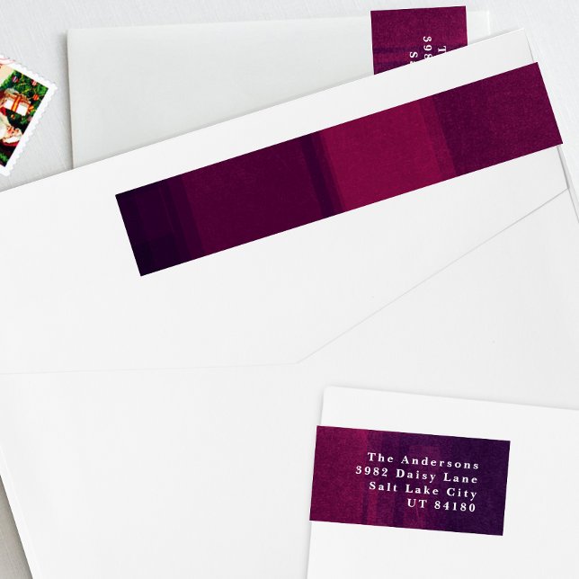 Étiquette de l'adresse de retour Pink Purple Chalk (Créateur téléchargé)