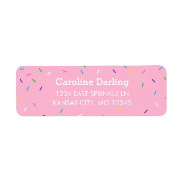 Étiquette de l'adresse de retour Pink Sprinkings (Devant)
