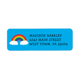 Étiquette de l'adresse de retour Rainbow Cute Kids