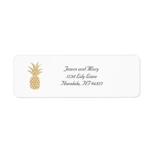 Étiquette de l'adresse de retour Regal Gold Pineap