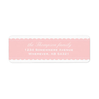 Étiquette de l'adresse de retour rose dentelle à r