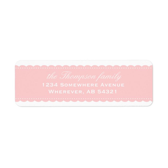Étiquette de l'adresse de retour rose dentelle à r (Devant)