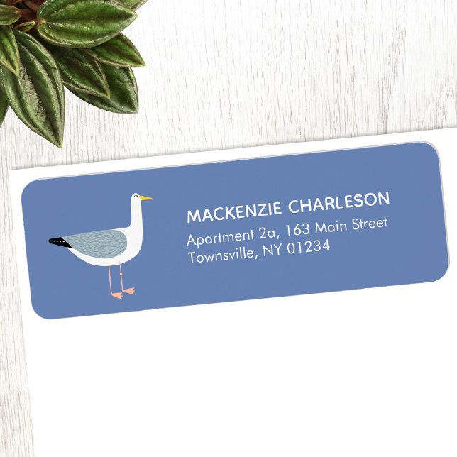 Étiquette de l'adresse de retour Seagull (Fun Seagull return address label)