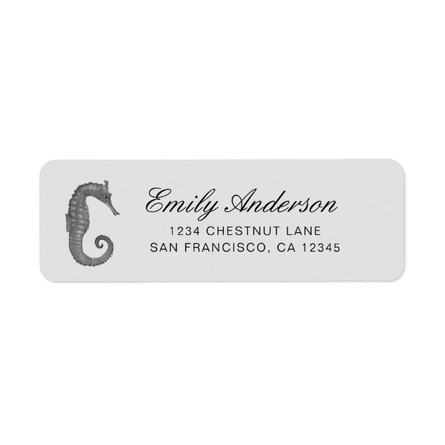 Étiquette de l'adresse de retour Seahorse (Devant)