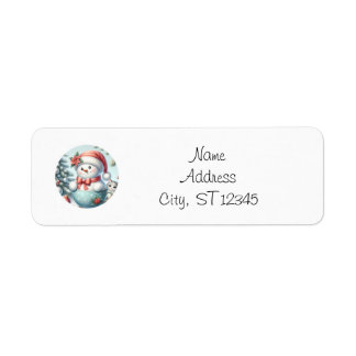 Étiquette de l'adresse de retour Snowman