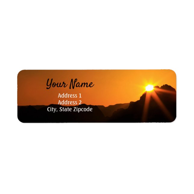 Étiquette de l'adresse de retour Sunrise Landcape (Devant)