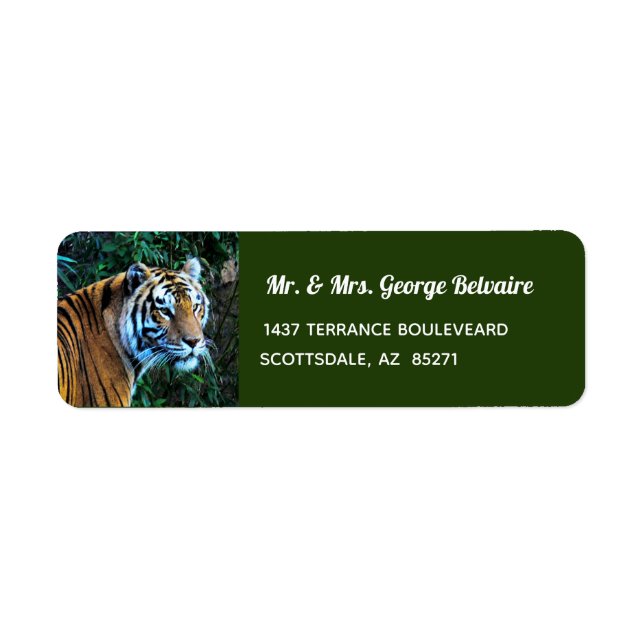 Étiquette de l'adresse de retour Tiger (Devant)