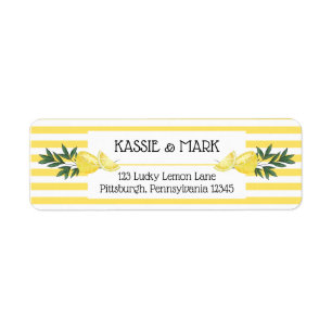 Étiquette de l'adresse de retour Tropical Lemons S