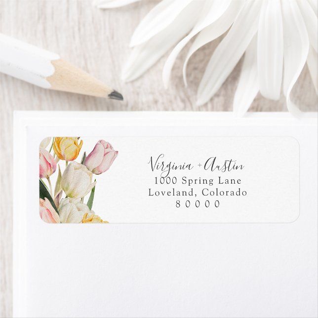 Étiquette de l'adresse de retour Tulip (Tulip Return Address Label by Painted Paperie
)