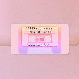 Étiquette de l'adresse de retour Vaporwave Pastel