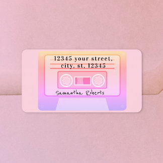 Étiquette de l'adresse de retour Vaporwave Pastel