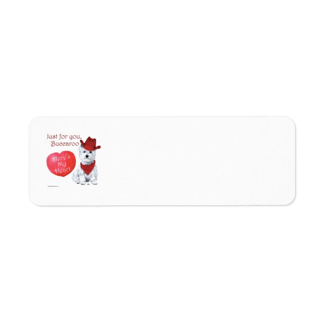 Étiquette de l'adresse de retour Westie Valentine (Devant)