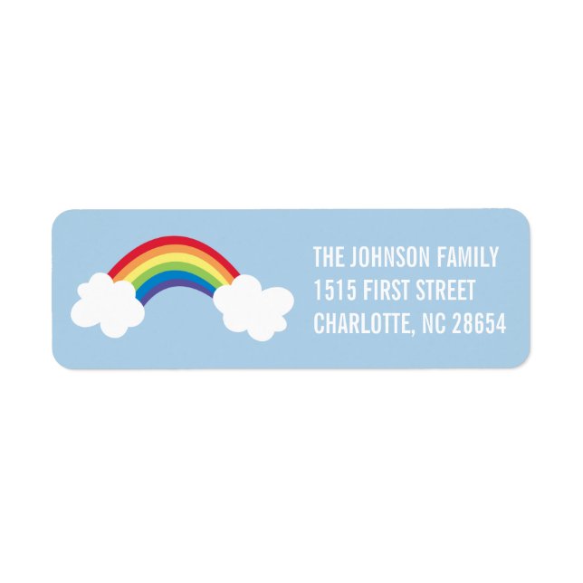 Étiquette de l'adresse de retour Whimsical Rainbow (Devant)