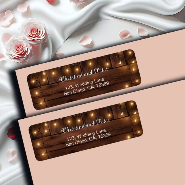 Étiquette de l'adresse de retour Wood Rustic Strin (Créateur téléchargé)