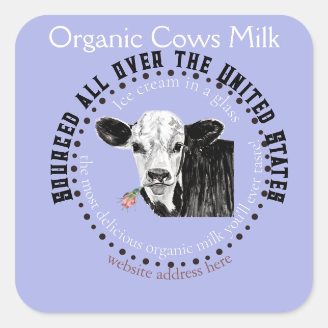 étiquette de lait de vache biologique (Devant)