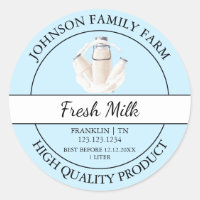 Étiquette de lait frais de ferme