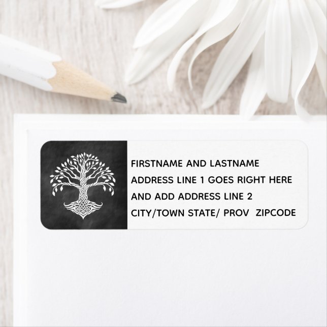 Étiquette de l'arbre de vie à gauche (En situation)