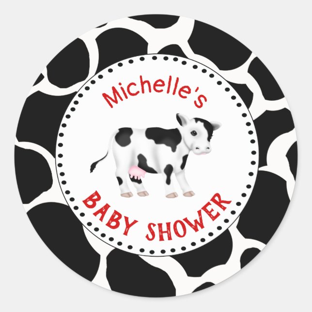 Étiquette de l'autocollant de Baby shower graphiqu (Devant)