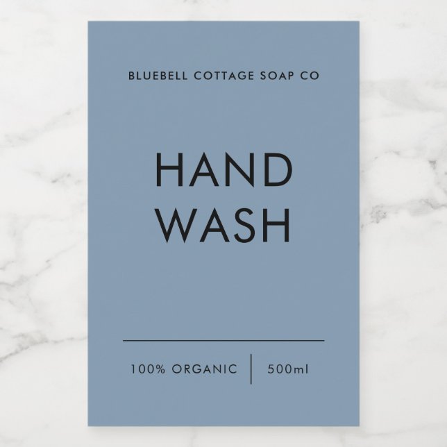Étiquette de lavage à la main, Élégant, Étiquette  (Étiquettes simples)