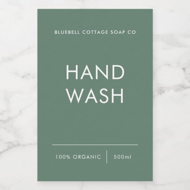 Étiquette de lavage à la main, Élégant, Étiquette  (Étiquettes simples)