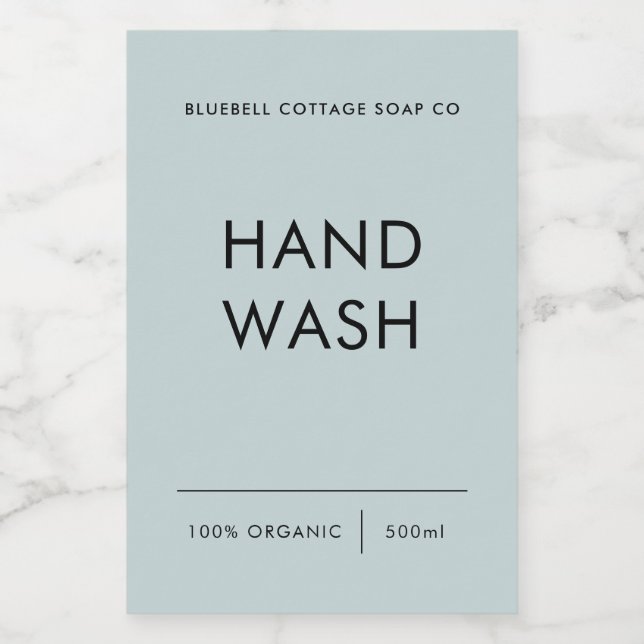 Étiquette de lavage à la main, Élégant, Étiquette  (Étiquettes simples)