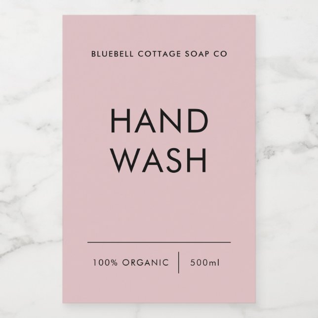 Étiquette de lavage à la main, Élégant, Étiquette  (Étiquettes simples)