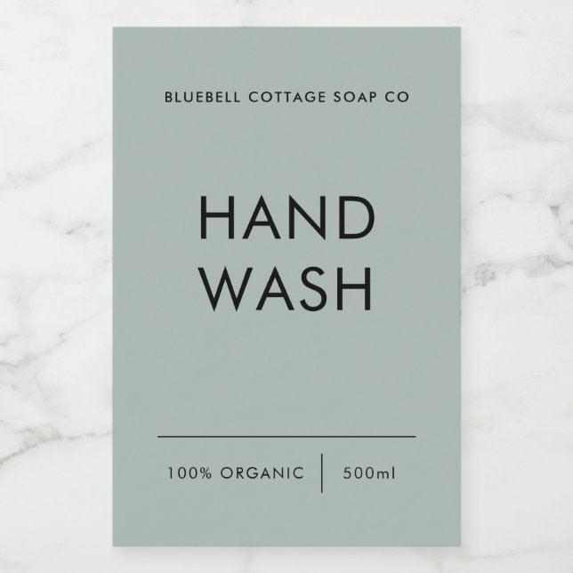 Étiquette de lavage à la main, Élégant, Étiquette  (Étiquettes simples)