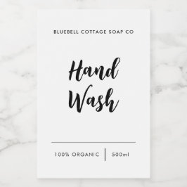 Étiquette de lavage à la main, Étiquette de produi