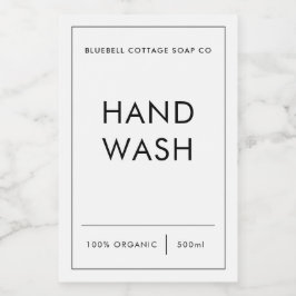 Étiquette de lavage à main avec Étiquette de produ