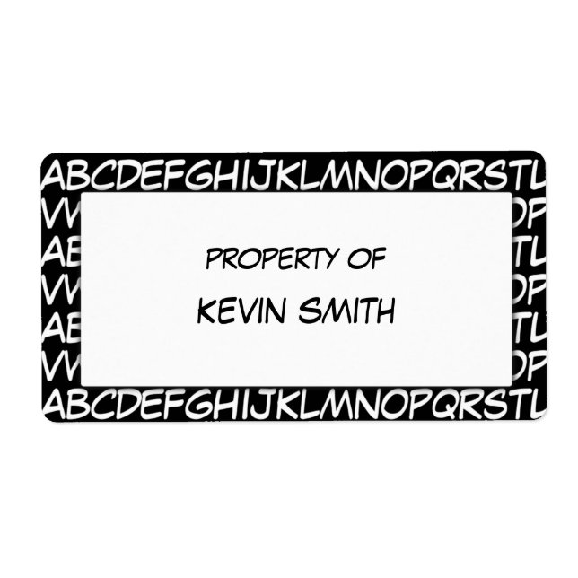 Étiquette de l'école Alphabet (Devant)