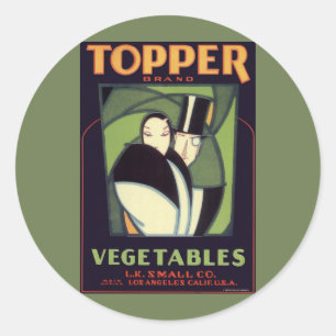 Étiquette de légume vintage Topper, Romance Art Dé