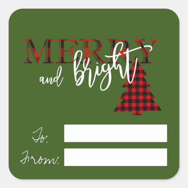 Étiquette de l'étiquette cadeau Joyeux et brillant (Devant)