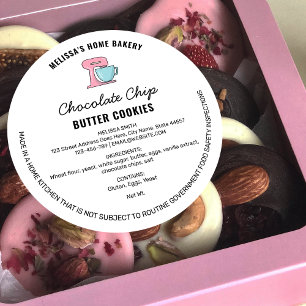 Étiquette de licence alimentaire de boulangerie à