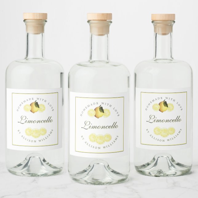 Étiquette de Limoncello fait maison sur mesure (Bouteilles)