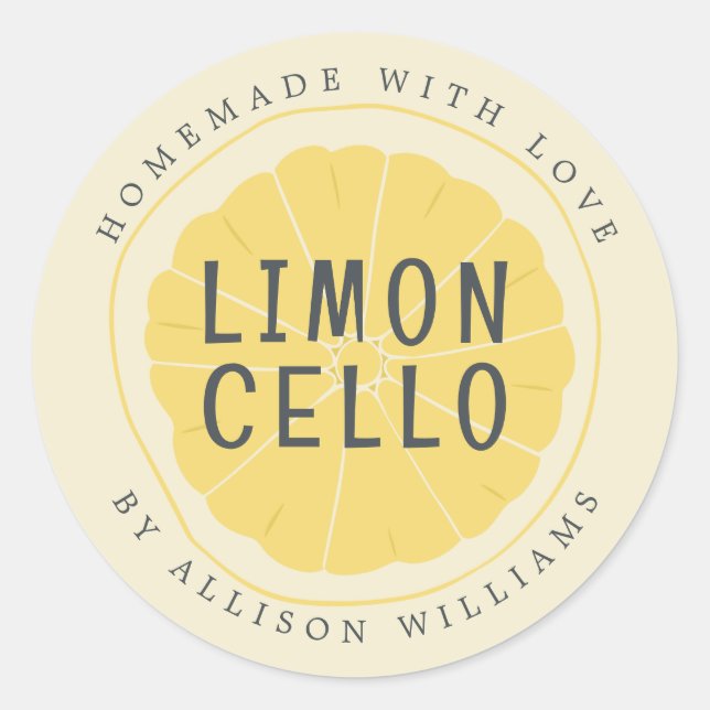 Étiquette de Limoncello fait maison sur mesure (Devant)