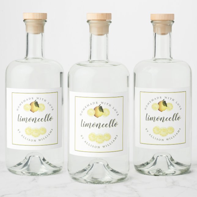 Étiquette de Limoncello fait maison sur mesure (Bouteilles)