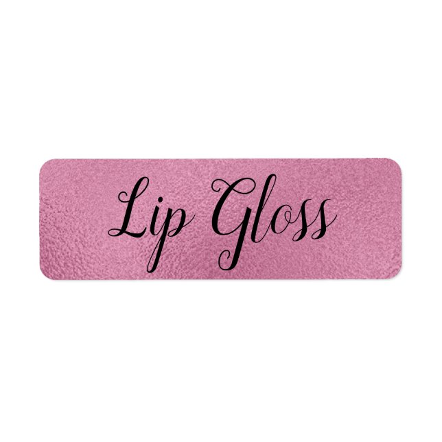 Étiquette de lipgloss métallique rose (Devant)