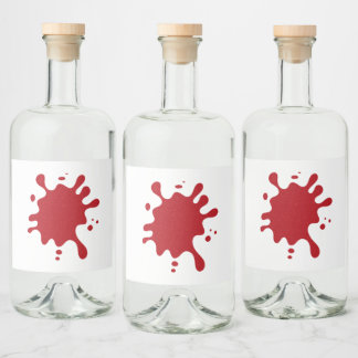 Étiquette de liqueur à éclaboussure d'encre rouge