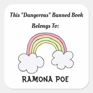 Étiquette de livre arc-en-ciel interdit