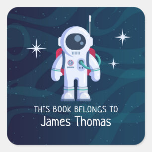 Étiquette de livre d'astronaute