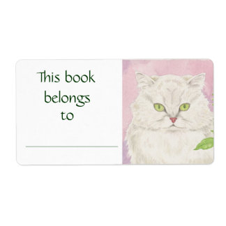 Étiquette de livre de chats persan